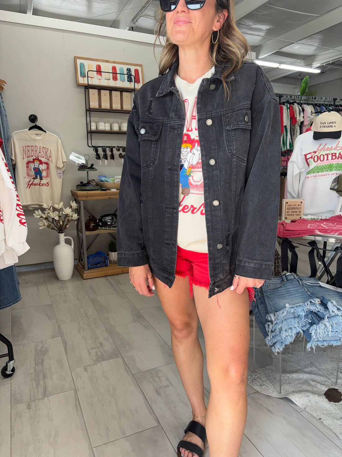 Black Wash Denim Jacket