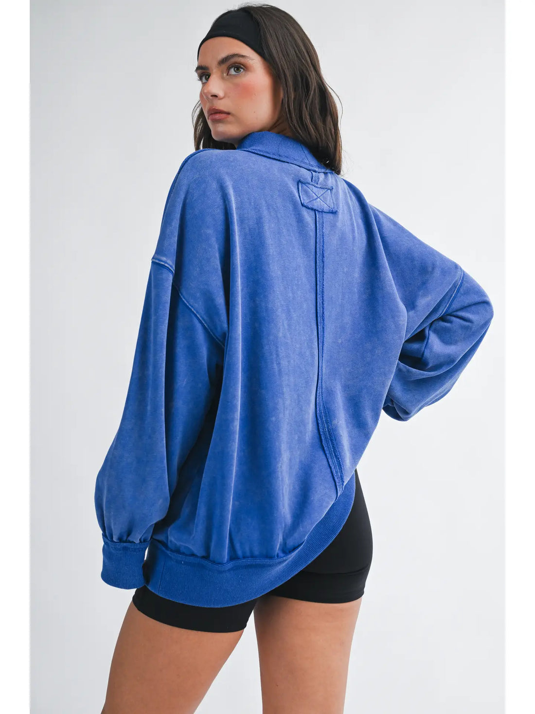 Dale Mock Neck Sweatshirt - BLUE