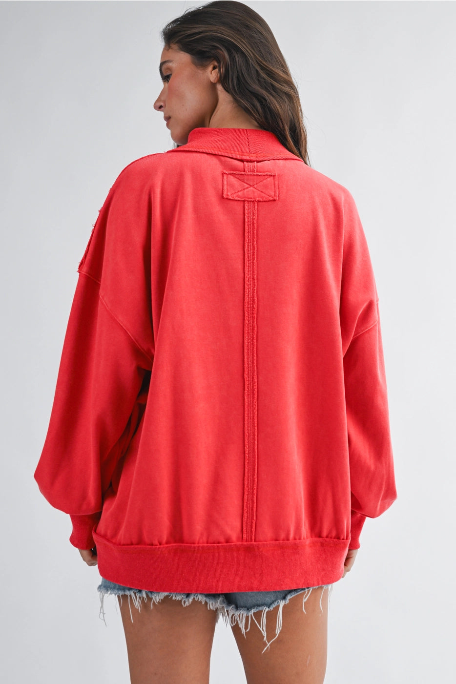 Dale Mock Neck Sweatshirt - RED