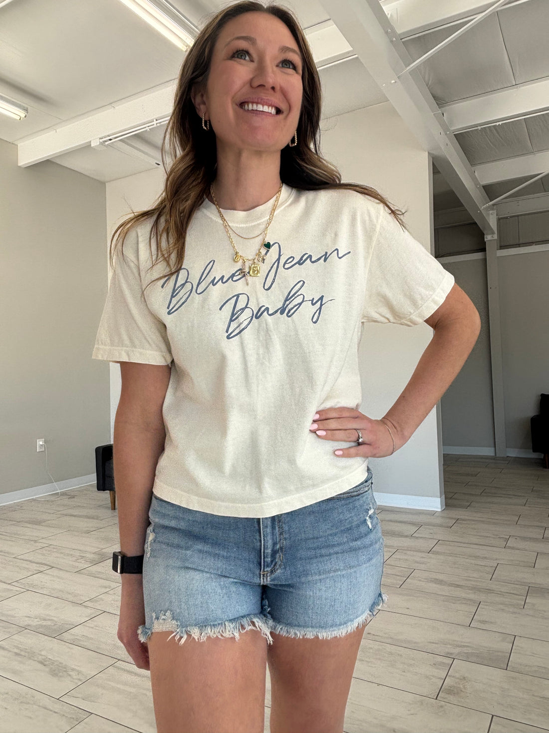 Blue Jean Baby Crop Tee