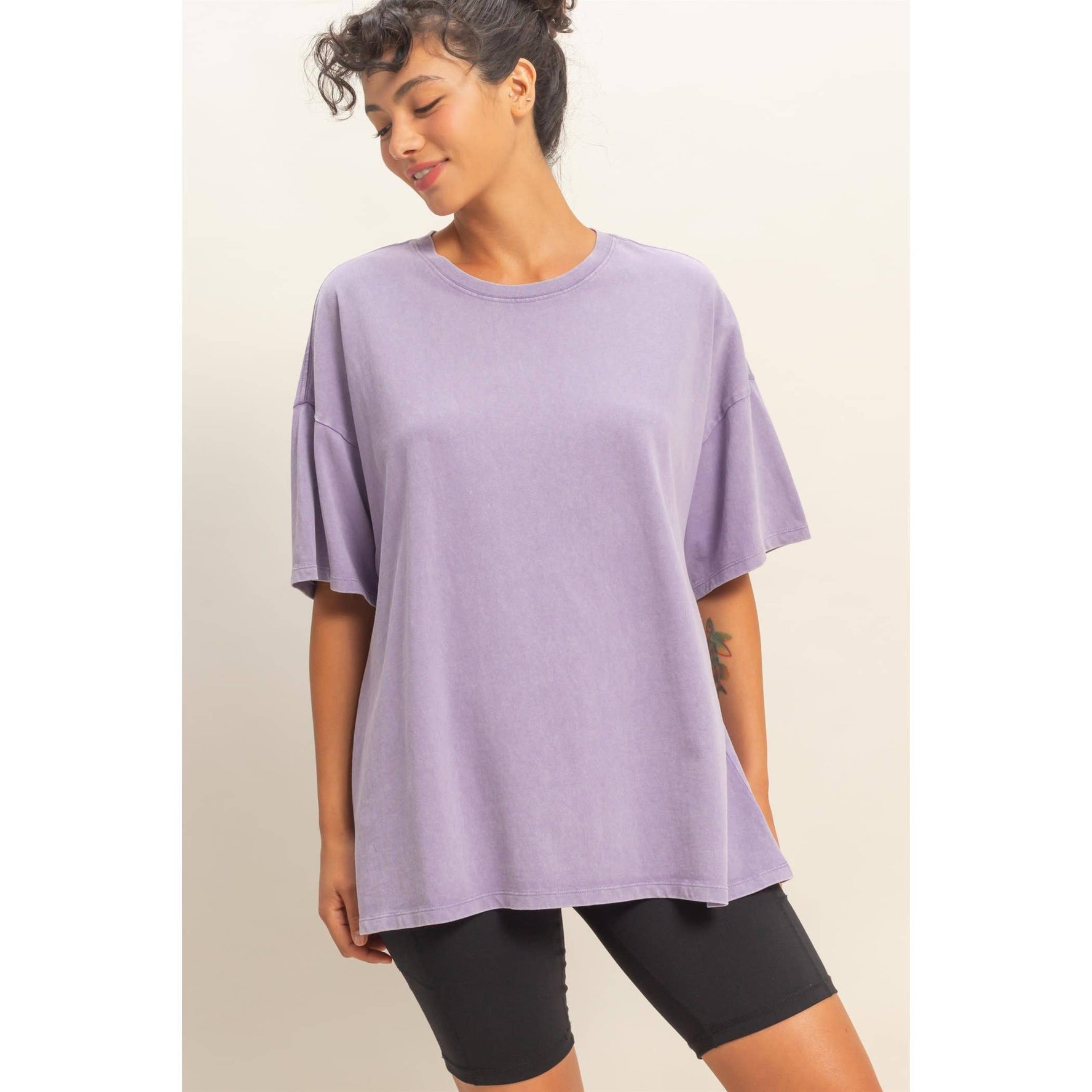 Crystal Oversized T-Shirt - PURPLE