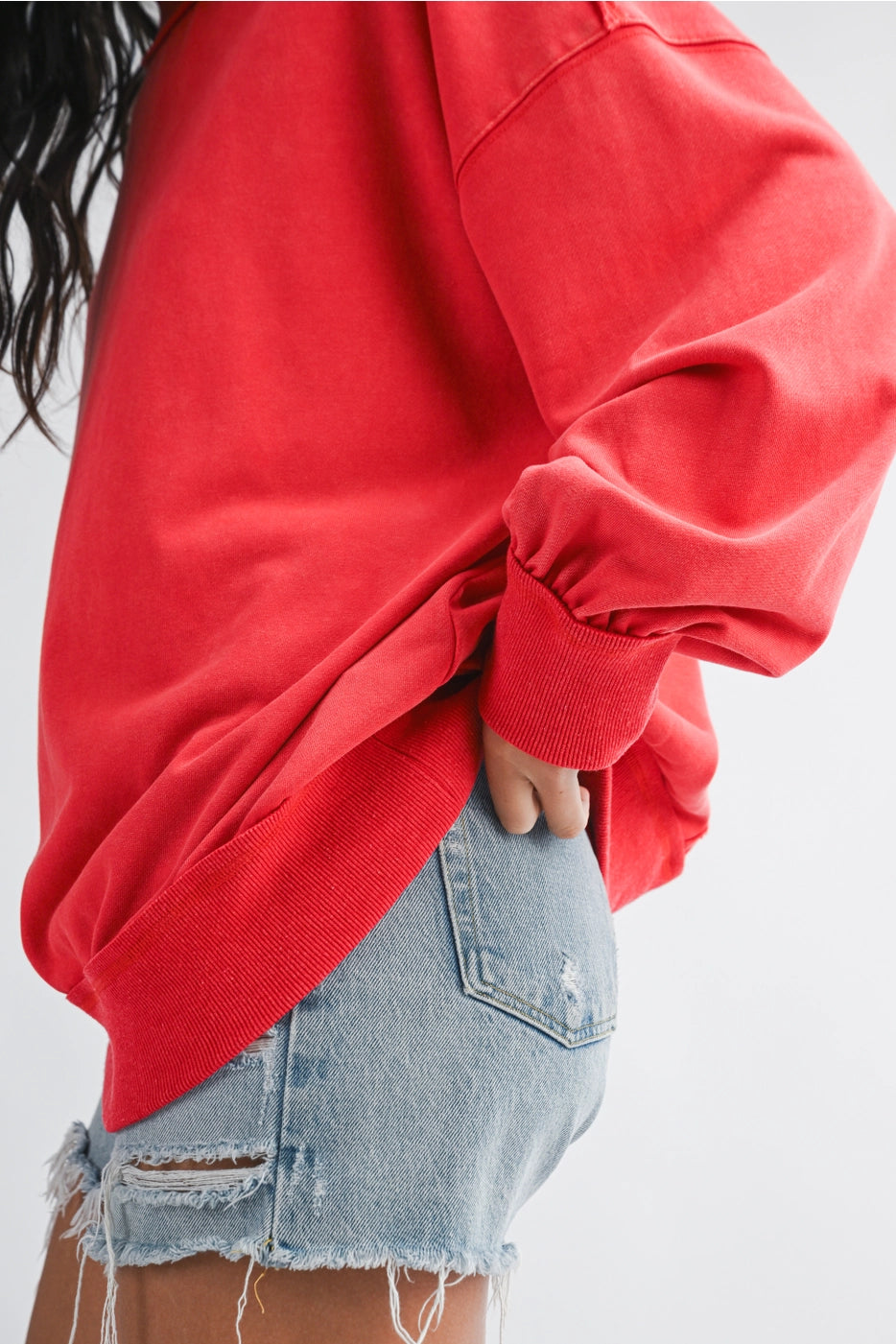Dale Mock Neck Sweatshirt - RED