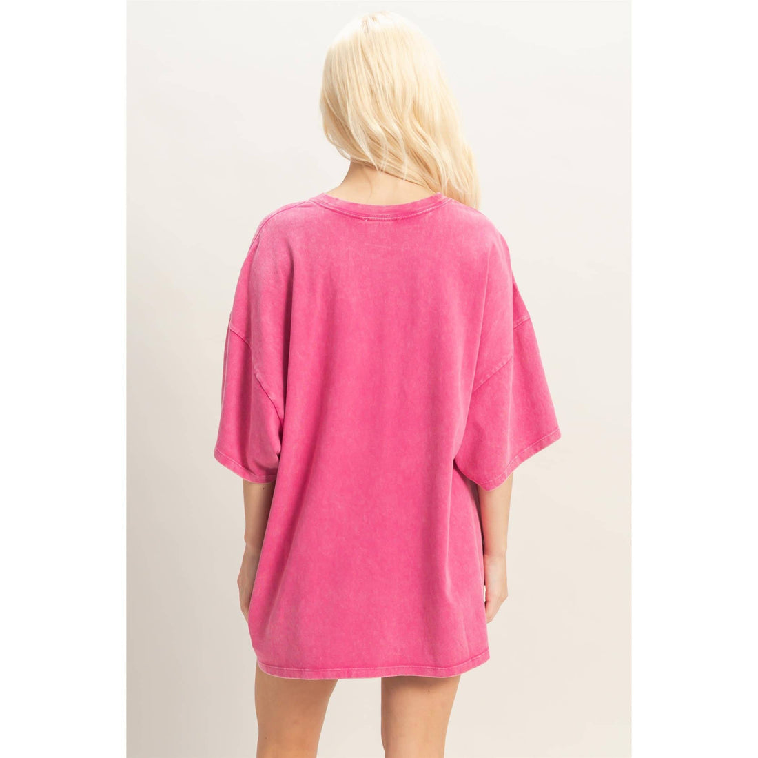 Crystal Oversized T-Shirt - FUCHSIA