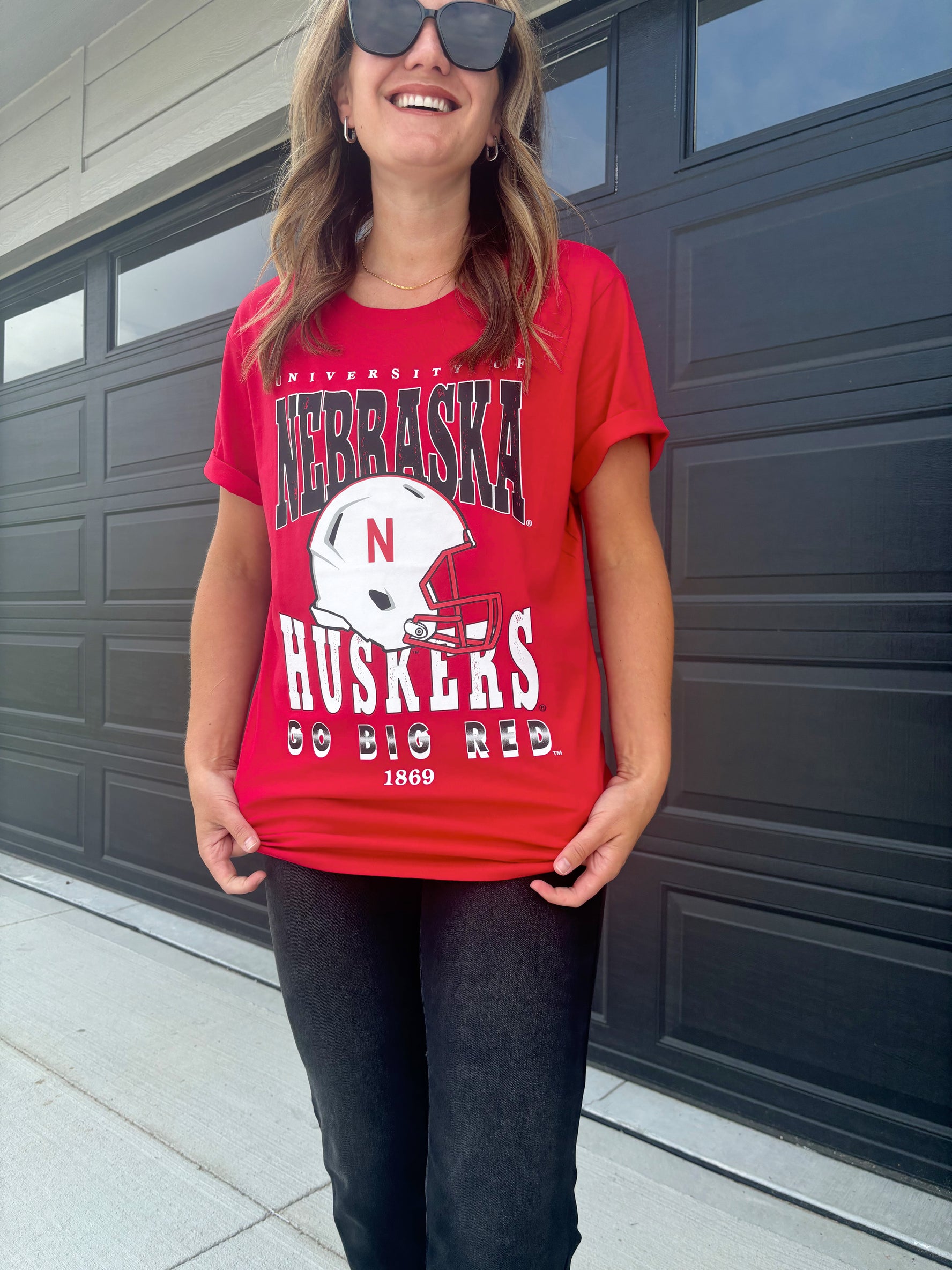 Murray Husker tee, 100% cotton, officially licensed by the University of Nebraska, shown in size medium