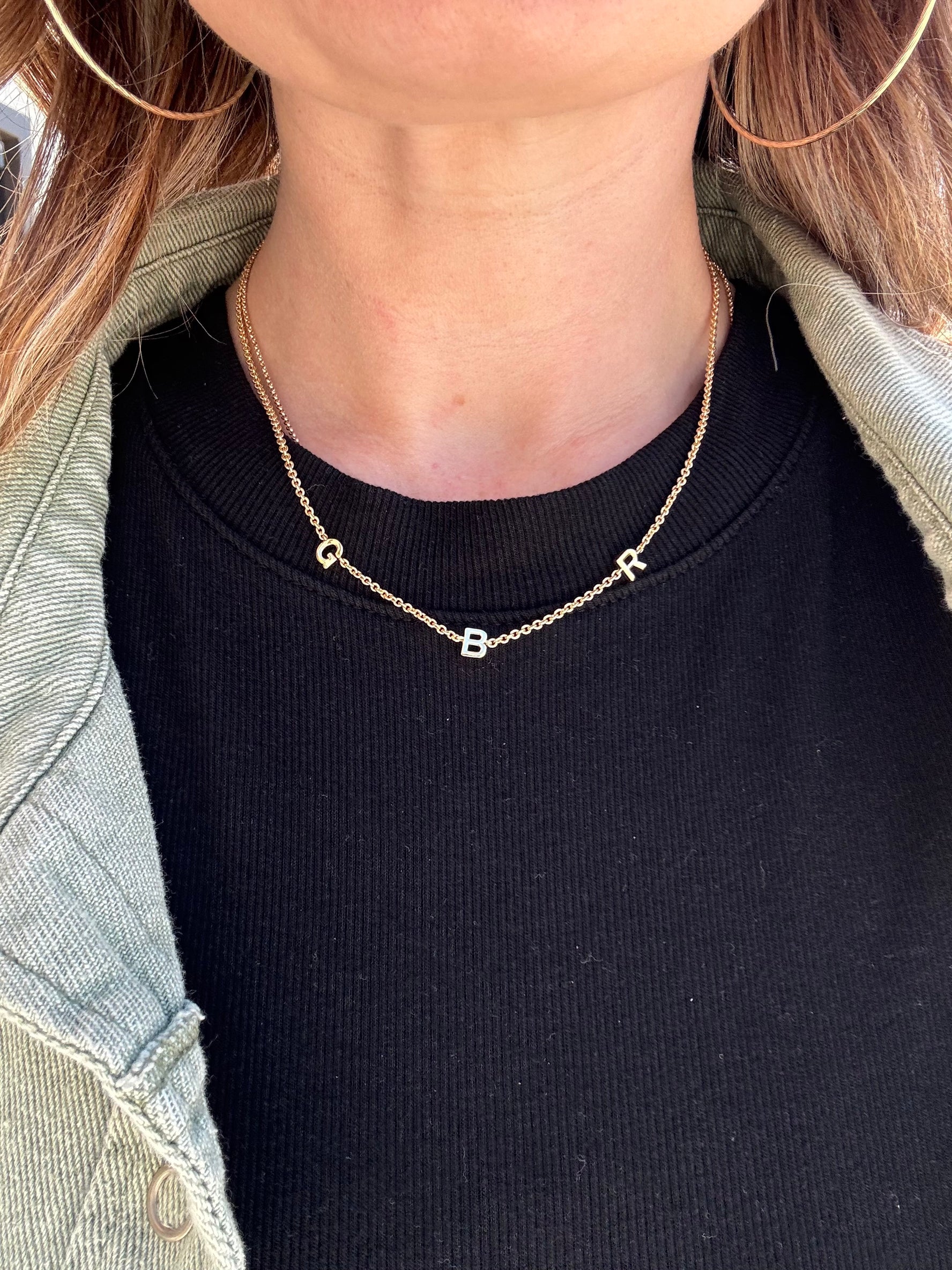 "GBR" Initial Necklace