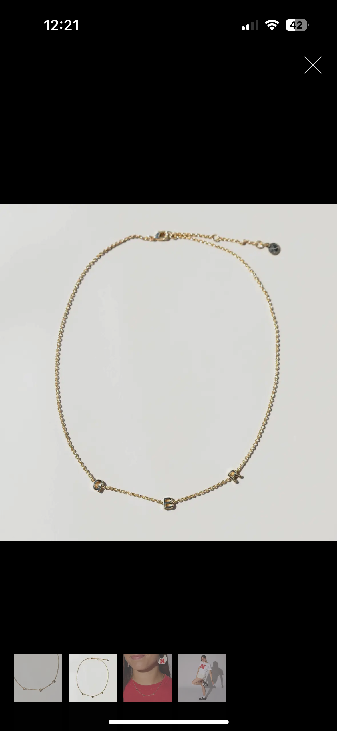 "GBR" Initial Necklace