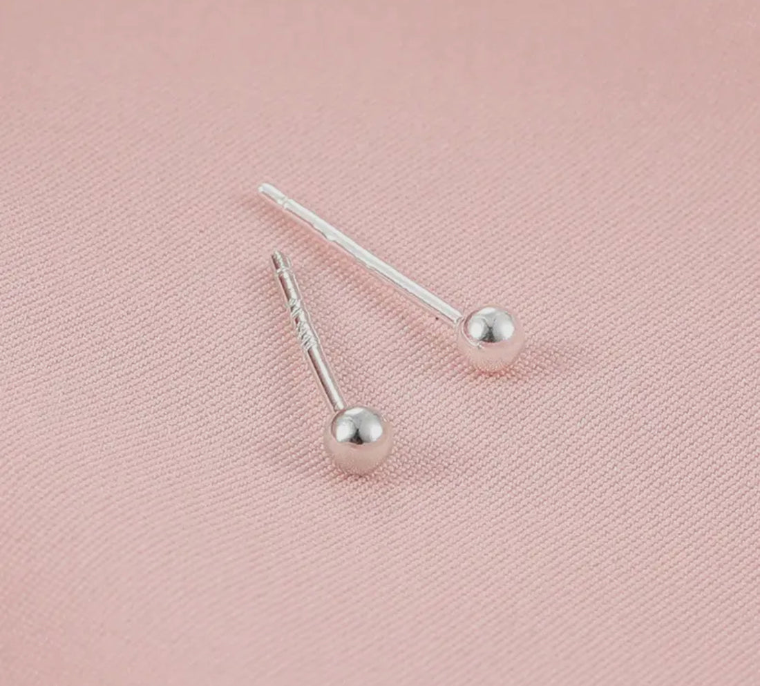 Ball Stud Earring - SILVER