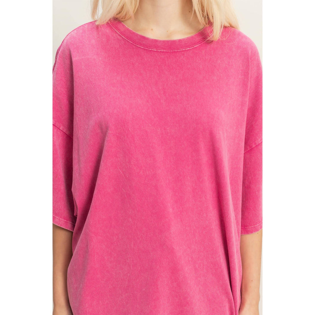 Crystal Oversized T-Shirt - FUCHSIA