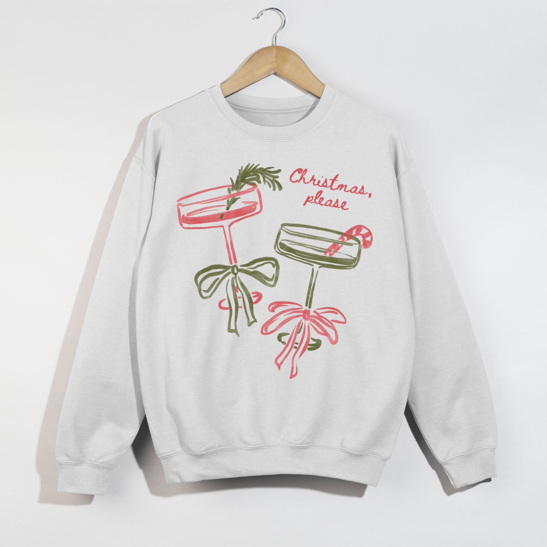 Christmas, Please Holiday Crewneck Sweatshirt